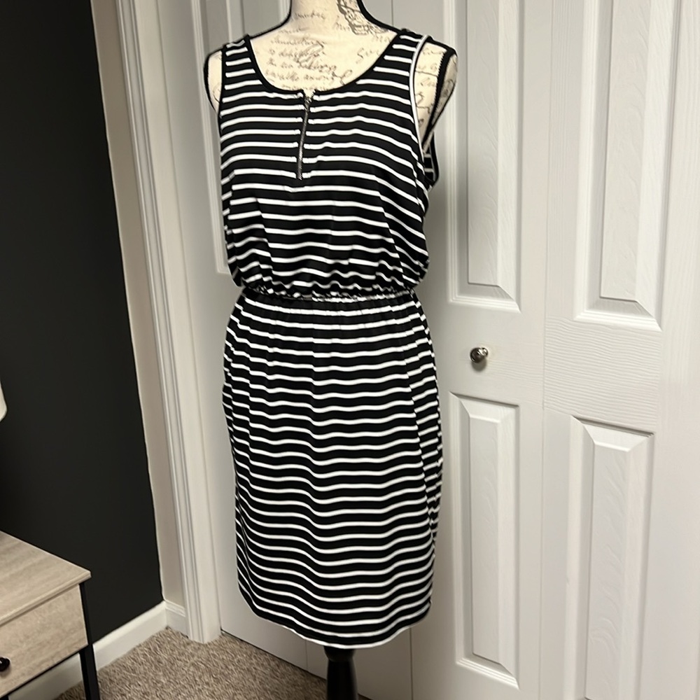 Casual, sleeveless striped dress. Never worn.